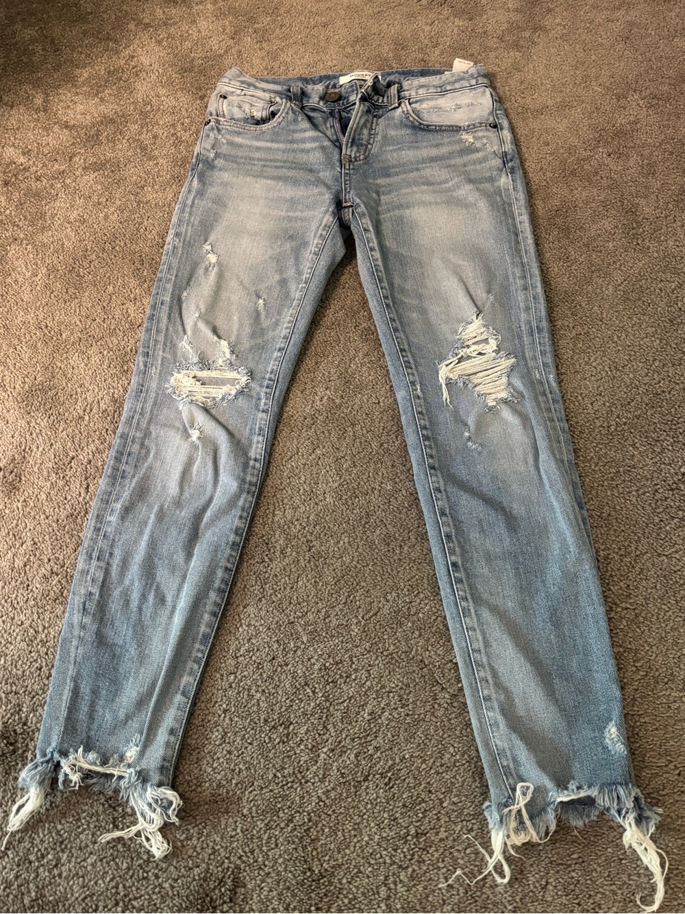 Moussy vintage Light Blue Distressed Ankle Jeans